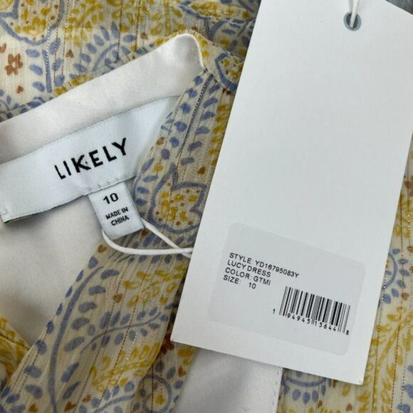 Likely Revolve Lucy Twisted Cut Out Metallic Midi Dress Green Tea Multi Gold 10 - Picture 9 of 12